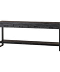 Mangohouten Sidetable Atlanta Black 4 lades 180 cm Mahom