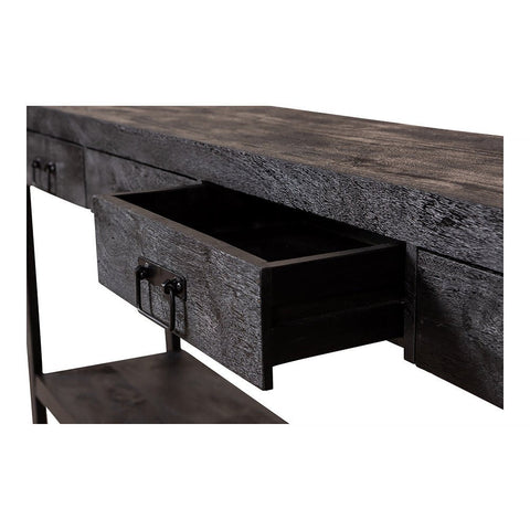 Mangohouten Sidetable Atlanta Black 4 lades 180 cm Mahom