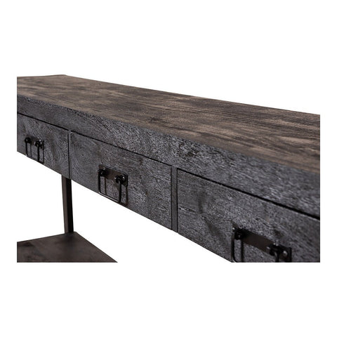 Mangohouten Sidetable Atlanta Black 4 lades 180 cm Mahom