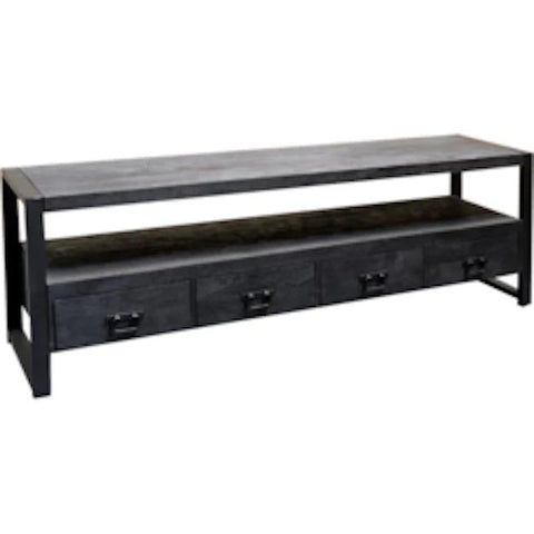 Mango Wood TV Furniture Fresno Black 180 cm Mahom