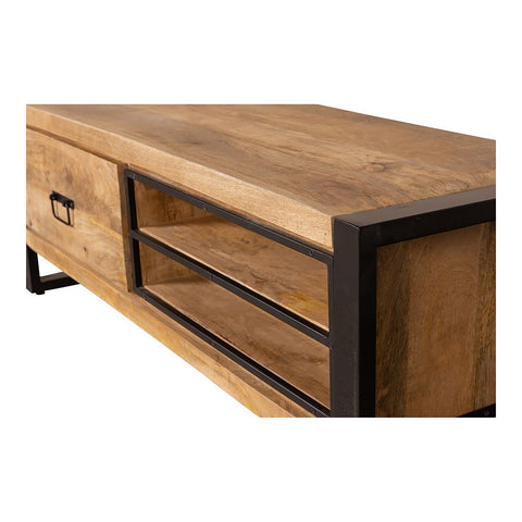 Mango wood TV unit Stockton 130 cm Mahom