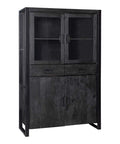 Mangohouten Vitrinekast Jersy Black Mahom