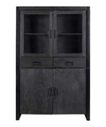 Mangohouten Vitrinekast Jersy Black Mahom