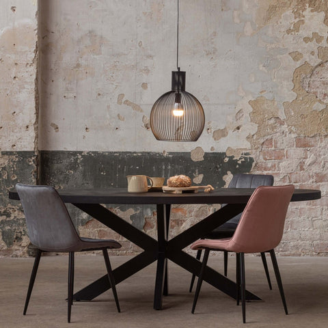 Mangohouten Eettafel Tulsa Black Ovaal 260×120 cm Mahom