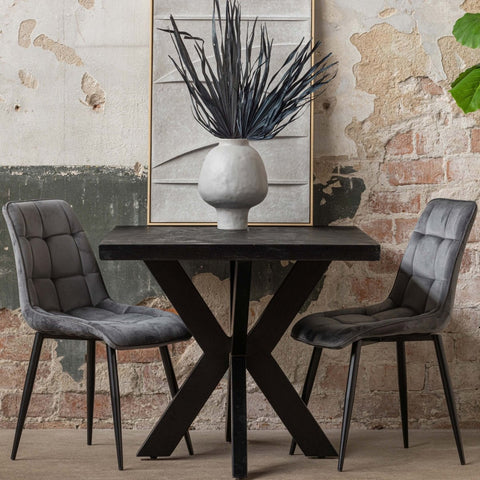 Mango wood dining table Memphis Black Rectangle 200x100 cm Mahom 