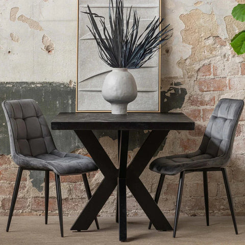 Mango wood dining table Memphis Black Rectangle 280x100 cm Mahom