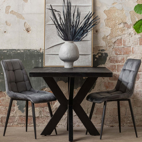 Mango wood dining table Memphis Black Rectangle 160x90 cm Mahom 