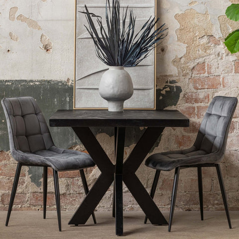 Mango wood dining table Memphis Black Rectangle 220x100 cm Mahom 