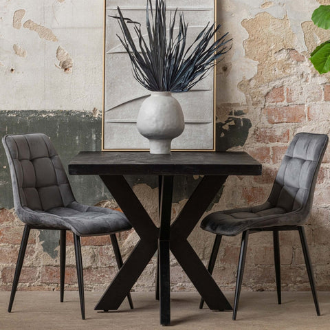 Mango wood dining table Memphis Black Rectangle 180x100 cm Mahom