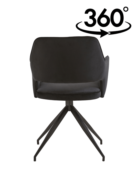 Dining room chair Paris Black with black Mahom base