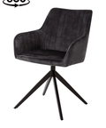 Eetkamerstoel Cannes Donkergrijs met zwart onderstel Mahom