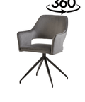 Eetkamerstoel Paris Grijs met zwart onderstel Mahom