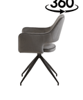 Eetkamerstoel Paris Grijs met zwart onderstel Mahom