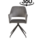 Eetkamerstoel Paris Grijs met zwart onderstel Mahom