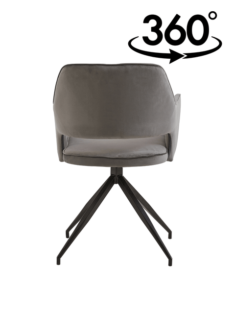 Dining room chair Paris Gray with black Mahom base