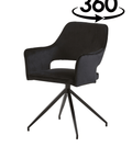 Eetkamerstoel Paris Zwart met zwart onderstel Mahom