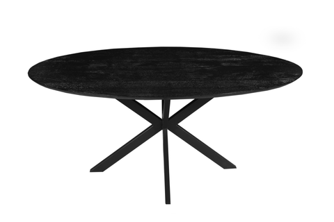 Mangohouten Eettafel Bologna Ovaal Black 240x110 cm Mahom