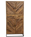 Mangohouten Kast Reno 100 cm met 2 lades en 4 deuren Mahom