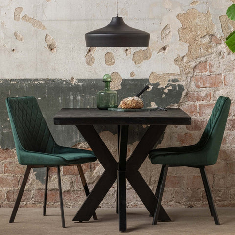 Mango wood dining table Memphis Black Rectangle 220x100 cm Mahom 