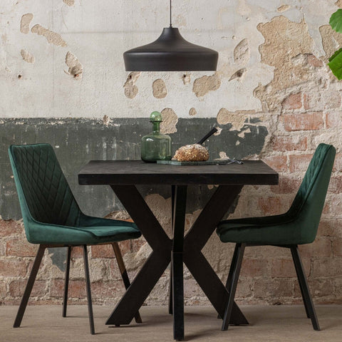 Mango wood dining table Memphis Black Rectangle 180x100 cm Mahom