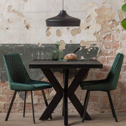 Mango wood dining table Memphis Black Rectangle 160x90 cm Mahom 