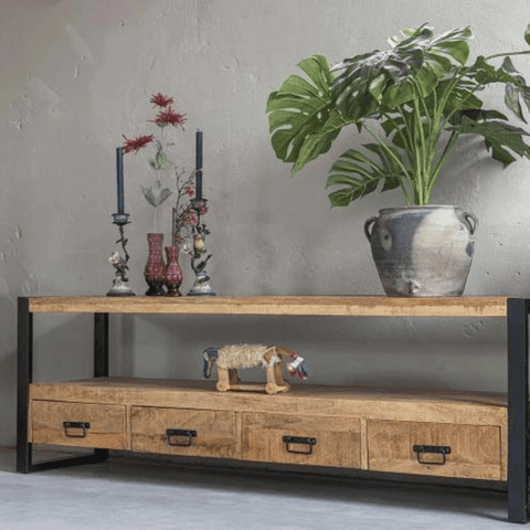 Mango wood TV furniture Fresno 220 cm Mahom