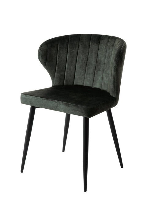 Dining room chair Lyon Dark green with black Mahom base