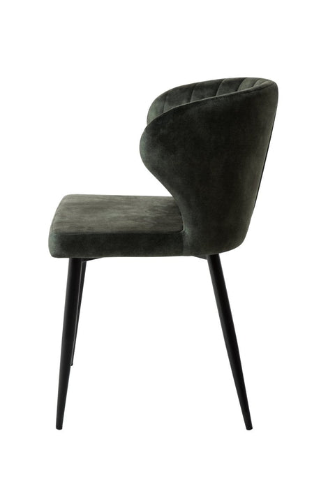 Dining room chair Lyon Dark green with black Mahom base