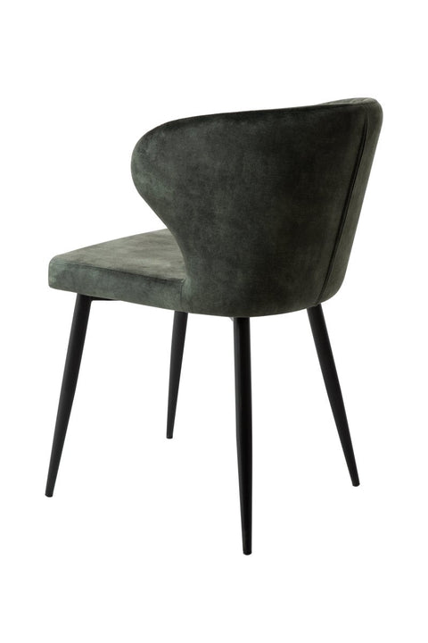 Dining room chair Lyon Dark green with black Mahom base