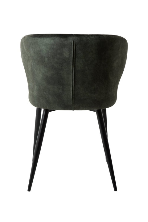 Dining room chair Lyon Dark green with black Mahom base