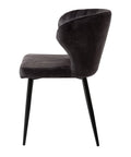 Eetkamerstoel Lyon Donkergrijs met zwart onderstel Mahom