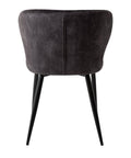 Eetkamerstoel Lyon Donkergrijs met zwart onderstel Mahom