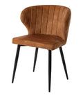 Eetkamerstoel Lyon Cognac met zwart onderstel Mahom