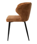 Eetkamerstoel Lyon Cognac met zwart onderstel Mahom