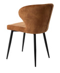Eetkamerstoel Lyon Cognac met zwart onderstel Mahom