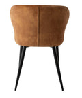 Eetkamerstoel Lyon Cognac met zwart onderstel Mahom