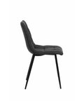 Eetkamerstoel Arles Antraciet met zwart onderstel Mahom