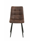 Eetkamerstoel Arles Donkerbruin met zwart onderstel Mahom