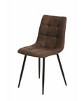 Eetkamerstoel Arles Donkerbruin met zwart onderstel Mahom