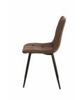 Eetkamerstoel Arles Donkerbruin met zwart onderstel Mahom