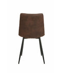 Eetkamerstoel Arles Donkerbruin met zwart onderstel Mahom