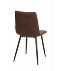 Eetkamerstoel Arles Donkerbruin met zwart onderstel Mahom