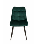 Eetkamerstoel Nice Donkergroen met zwart onderstel Mahom