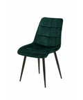 Eetkamerstoel Nice Donkergroen met zwart onderstel Mahom