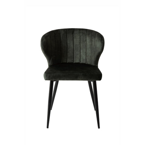 Dining room chair Lyon Dark green with black Mahom base