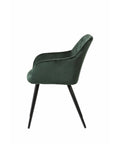 Eetkamerstoel Nancy Donkergroen met zwart onderstel Mahom