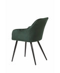 Eetkamerstoel Nancy Donkergroen met zwart onderstel Mahom