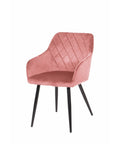 Eetkamerstoel Nancy Roze met zwart onderstel Mahom