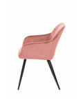 Eetkamerstoel Nancy Roze met zwart onderstel Mahom