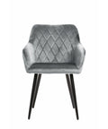 Eetkamerstoel Nancy Grijs met zwart onderstel Mahom